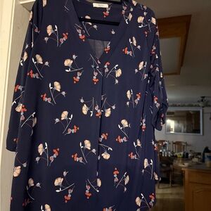 Floral Navy Blouse
